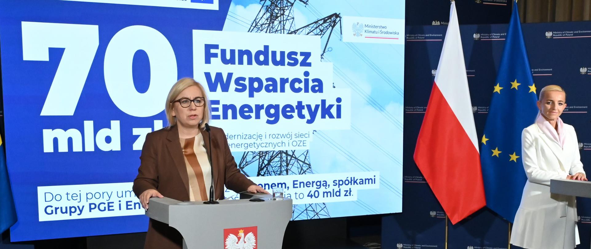 Ministra klimatu i środowiska Paulina Hennig-Kloska w trakcie konferencji prasowej