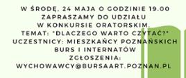 plakat z informacją o konkursie
