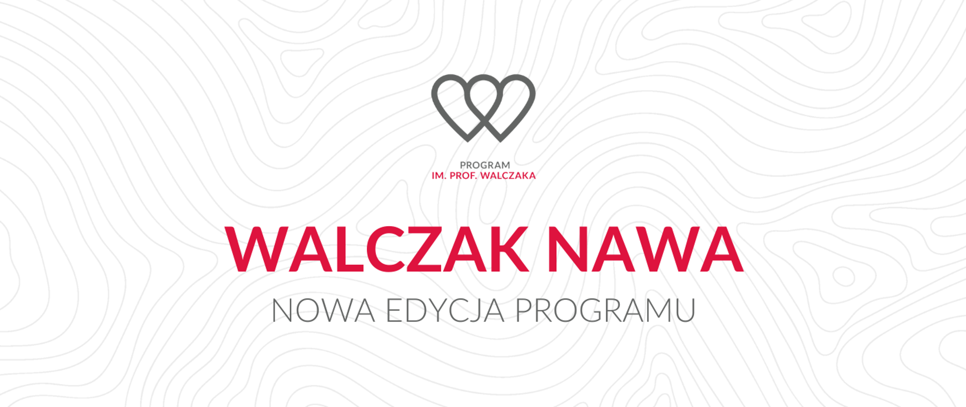 Grafika na szarym tle, czerwony napis Walczak NAWA