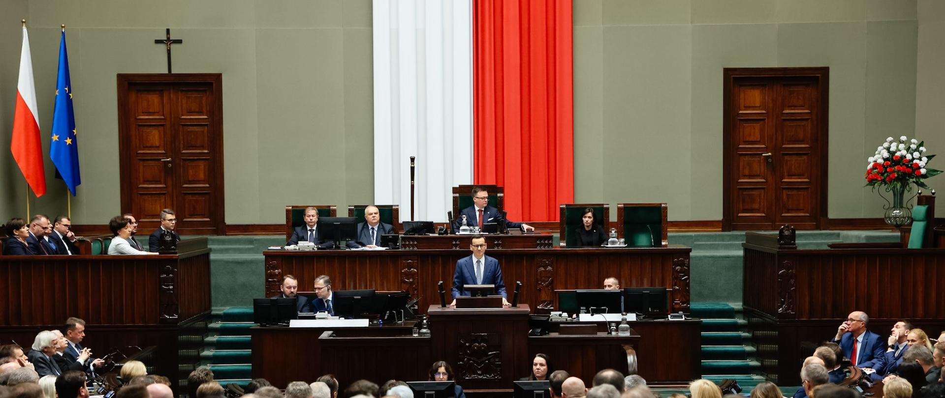 Premier Mateusz Morawiecki podczas Expose.