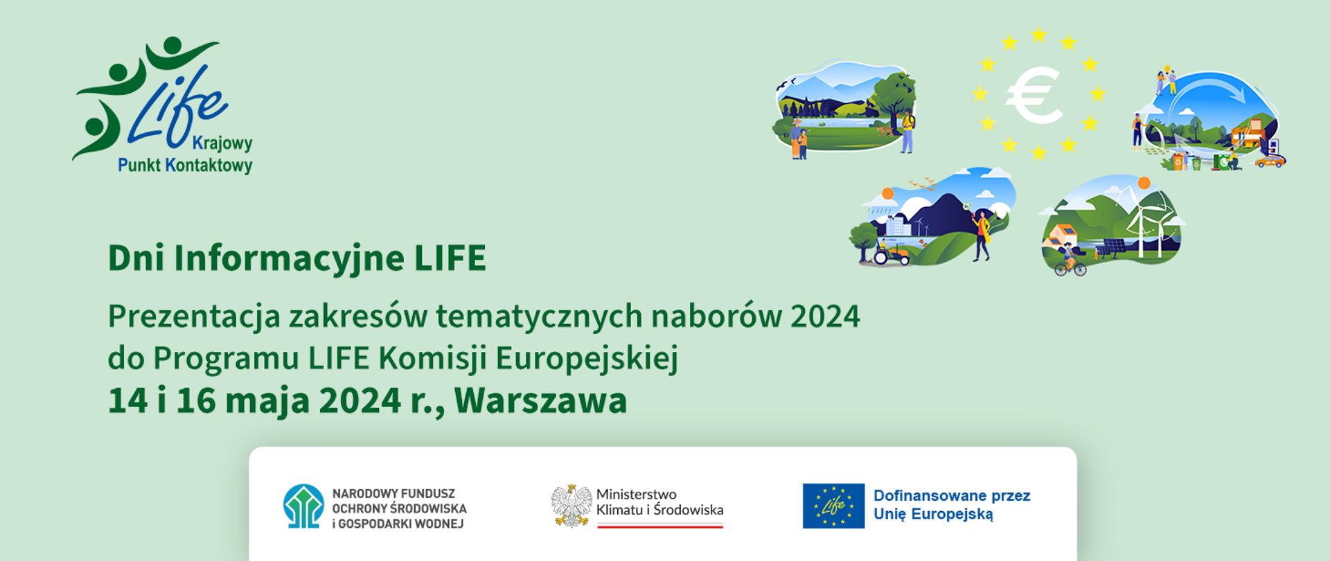 grafika promująca dni informacyjne LIFE 14 i 16 maja - grafika programowa 