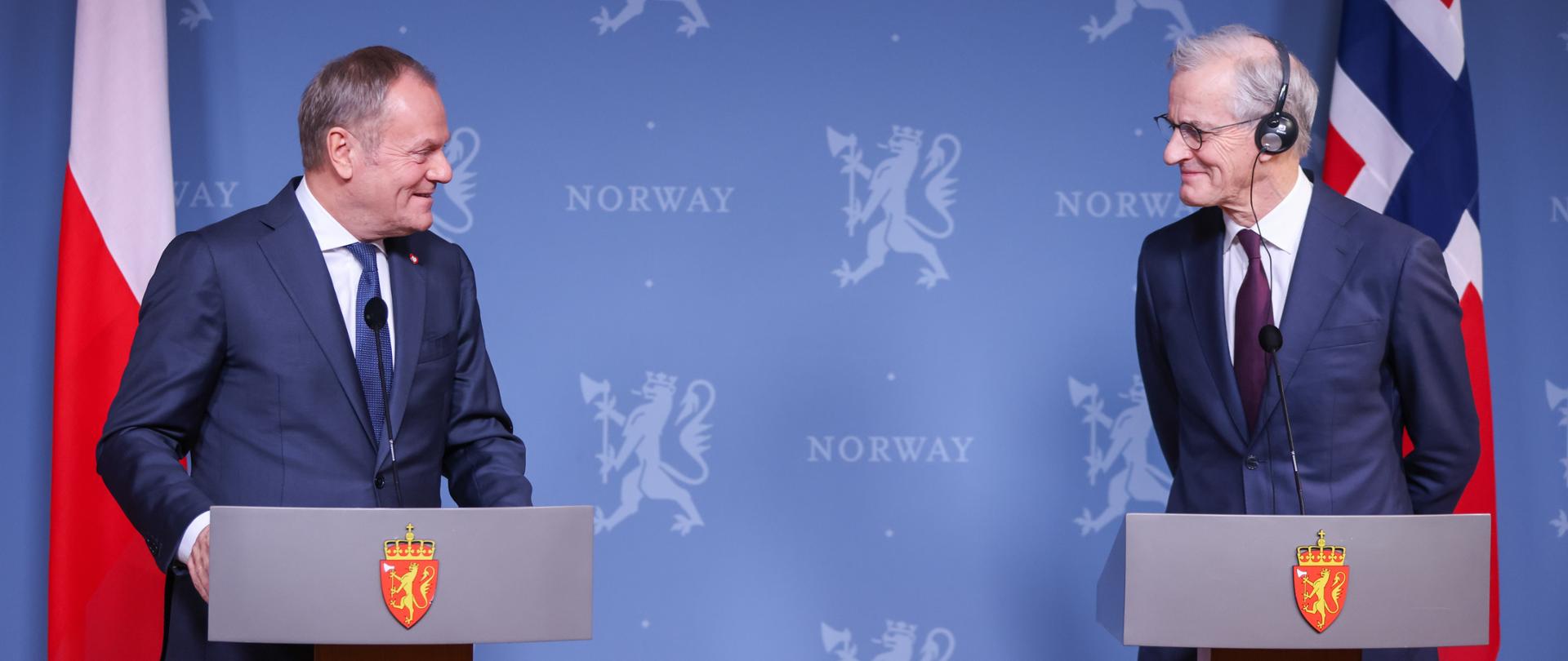 Premier Donald Tusk z Premierem Norwegii Jonasem Gahr Støre