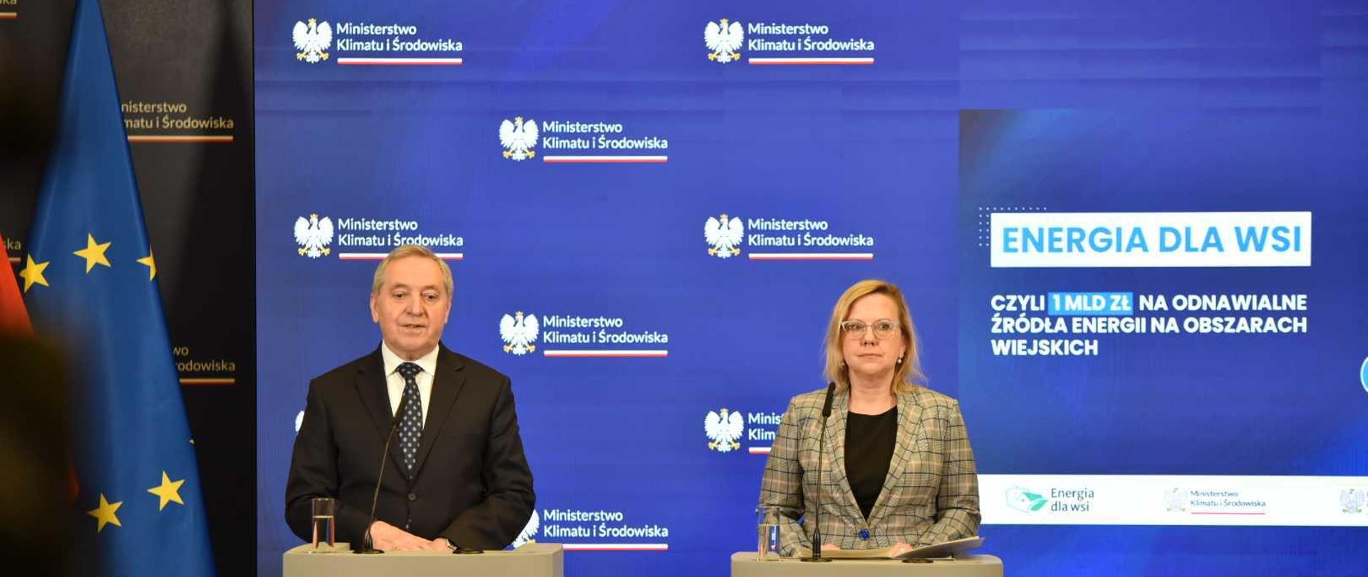 Wicepremier Henryk Kowalczyk i minister klimatu i środowiska Anna Moskwa