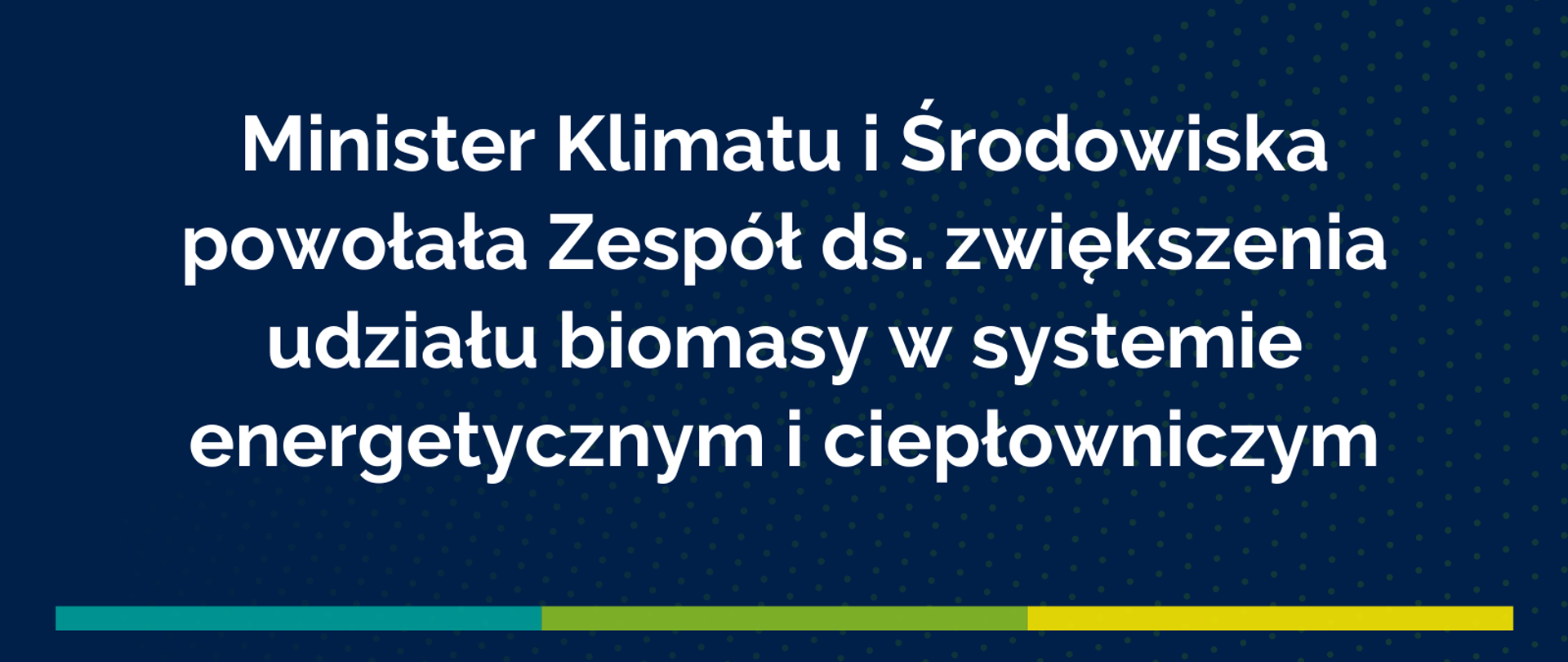 Minister Klimatu i Środowiska powołała Zespół ds. zwiększenia udziału biomasy w systemie energetycznym i ciepłowniczym