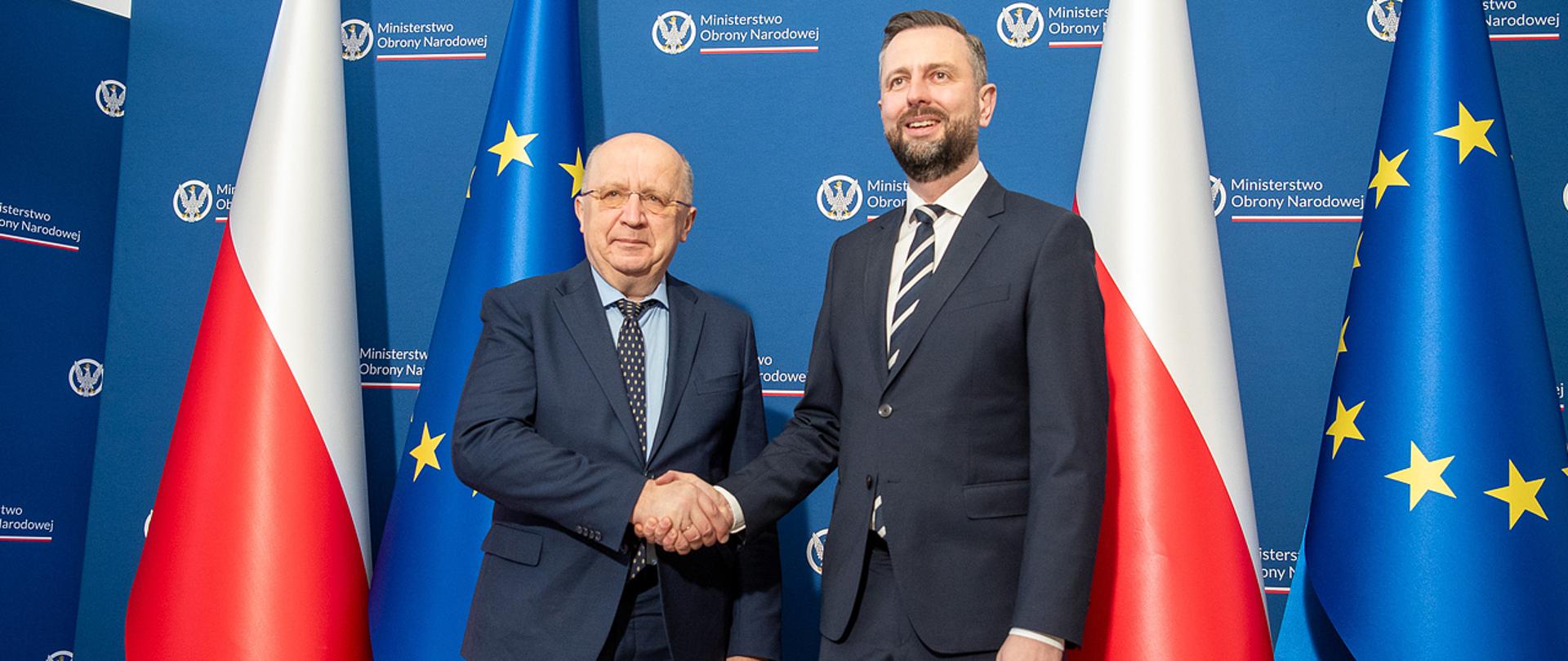 2 kwietnia 2025 r. w Warszawie, Władysław Kosiniak-Kamysz wicepremier-minister obrony narodowej spotkał się z Andriusem Kubiliusem unijnym komisarzem ds. obrony i przestrzeni kosmicznej. Fot. Maciej Nędzyński/MON