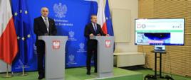 P.o. Głównego Inspektora Ochrony Środowiska Marek Chibowski i wiceminister klimatu i środowiska Jacek Ozdoba 