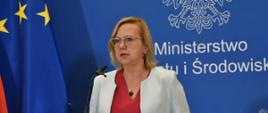 Minister Anna Moskwa na konferencji prasowej