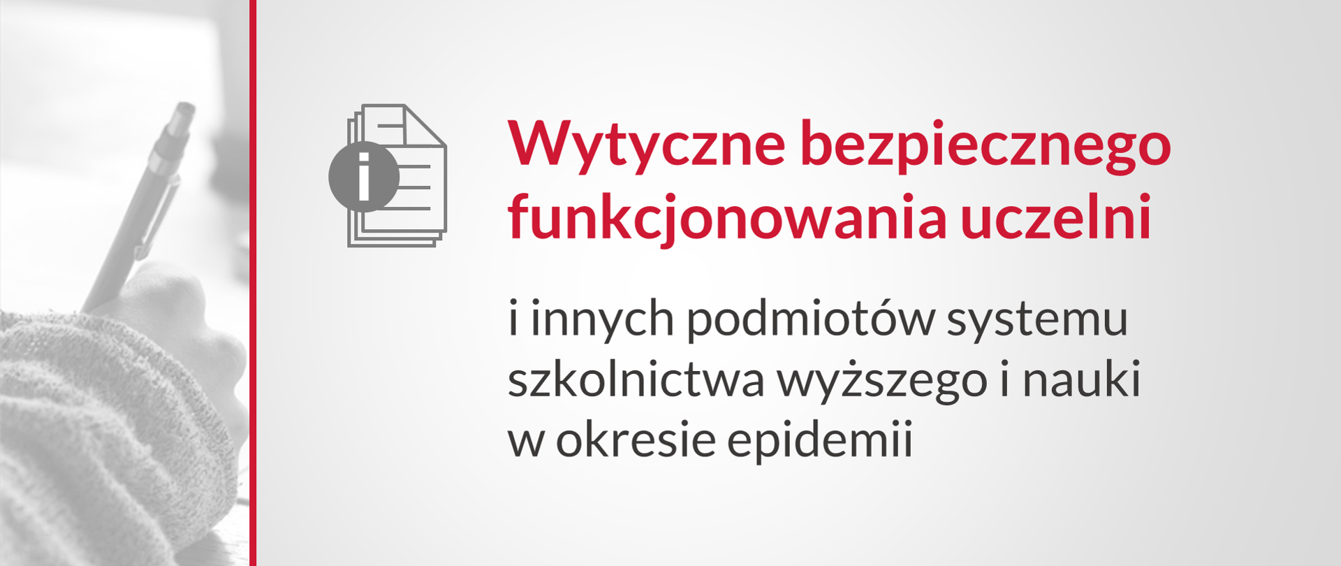 Wytyczne bezpiecznego funkcjonowania uczelni i innych podmiotów systemu szkolnictwa wyższego i nauki w okresie epidemii