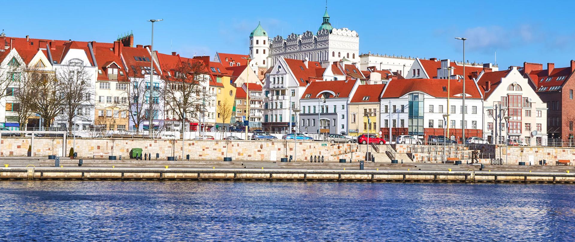 Panorama Szczecina widok znad Odry