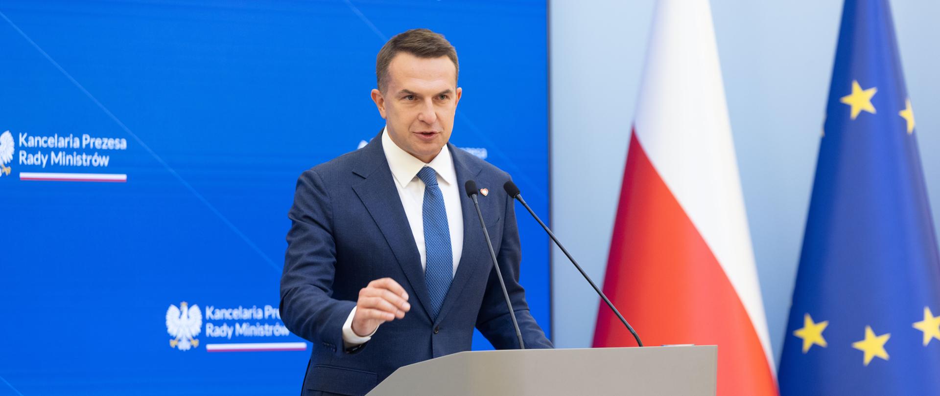 Konferencja prasowa rzecznika rządu Adama Szłapki po posiedzeniu Rady Ministrów