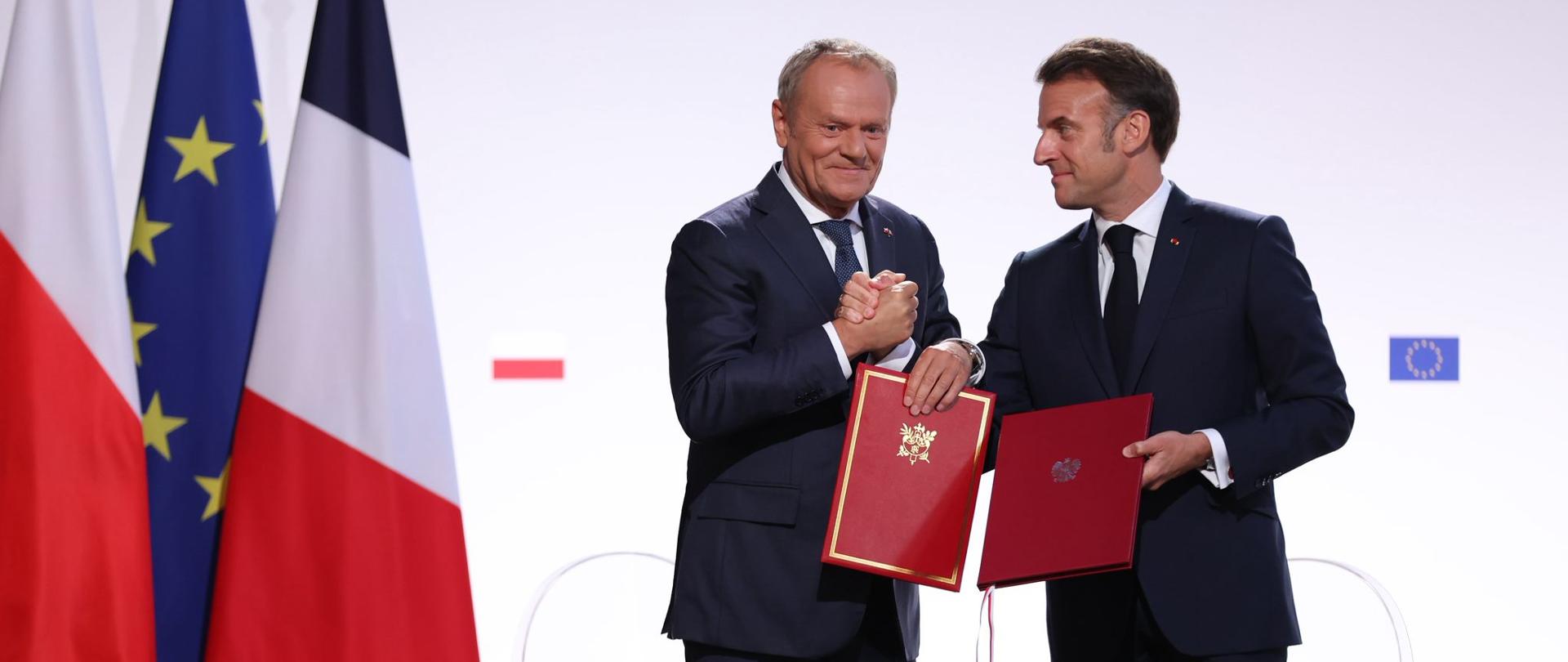 Premier Donald Tusk i Prezydent Emmanuel Macron