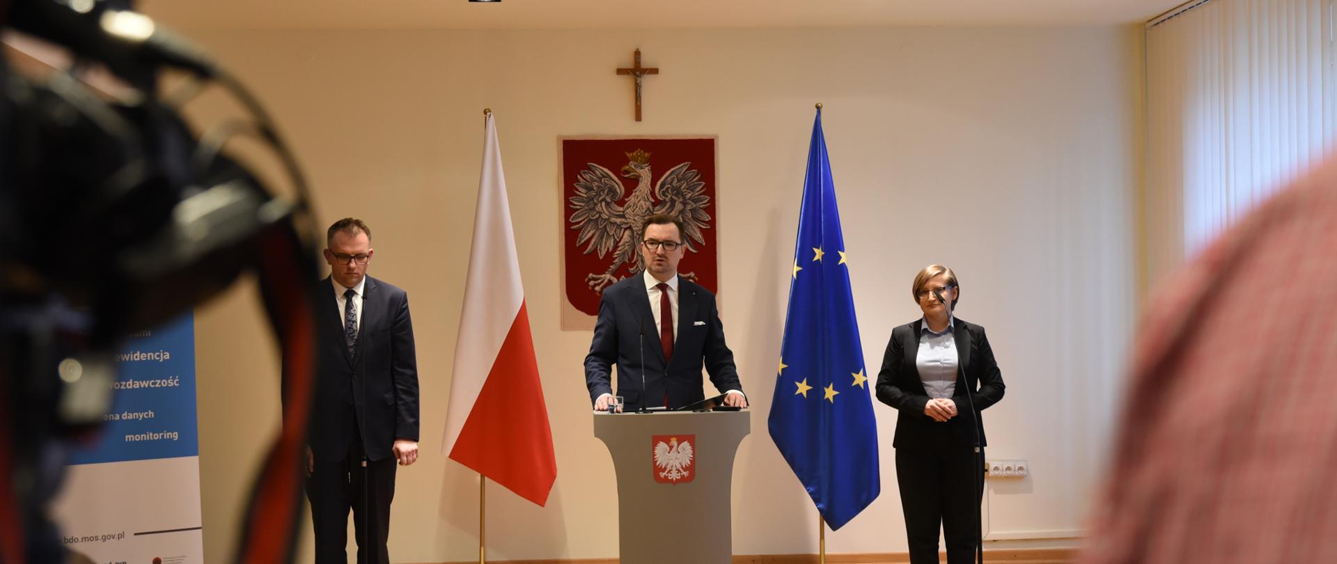Konferencja prasowa wiceministra S. Mazurka dot. BDO