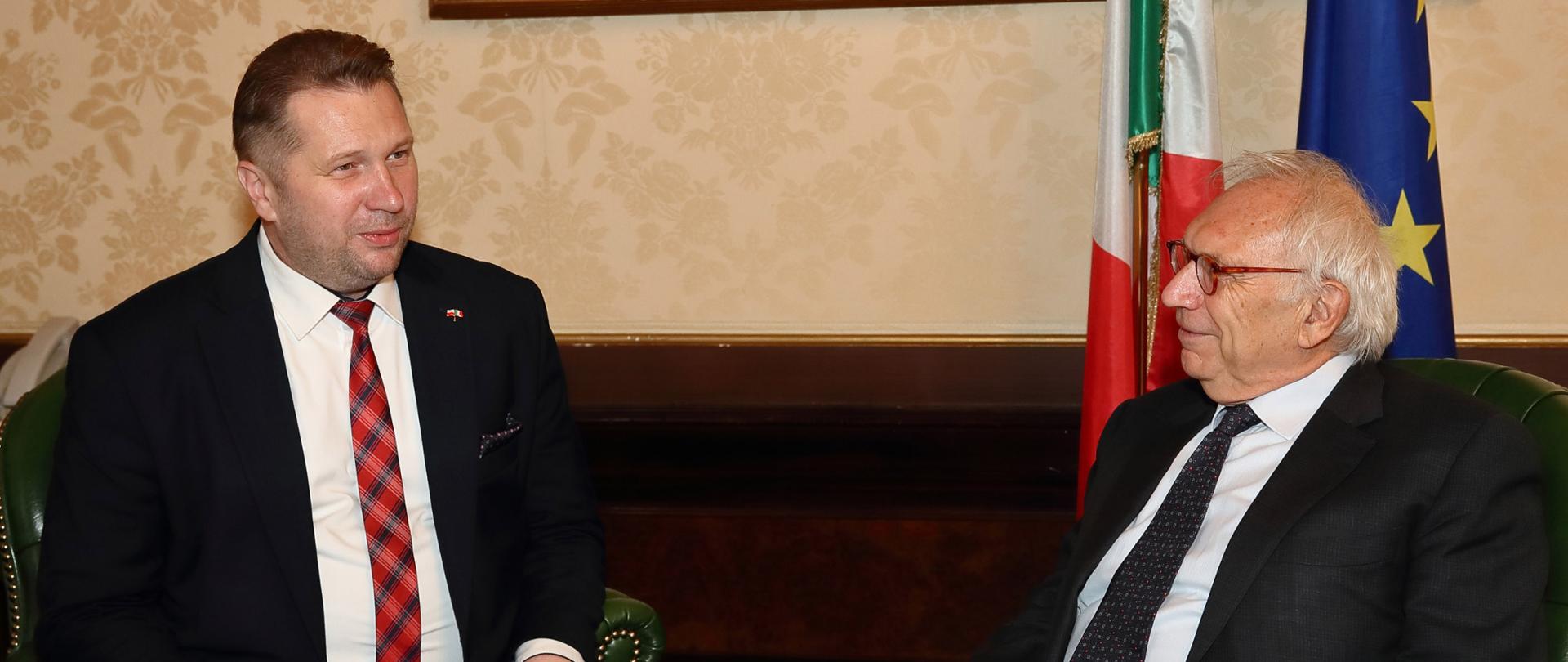 7.06.2022 Rzym, Włochy. Spotkanie Ministra Edukacji i Nauki Przemysława Czarnka z ministrem Edukacji Włoch Patrizio Bianchim.