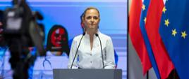 zdjęcie wiceminister zdrowia Katarzyny Kęckiej z konferencji prasowej nt. lepszego wykorzystania kompetencji medyków w ochronie zdrowia