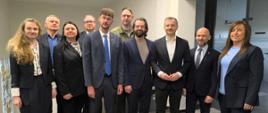 Uczestnicy polskiej delegacji pod przewodnictwem wiceministra klimatu i środowiska Mikołaja Dorożały podczas wizyty na Litwie.