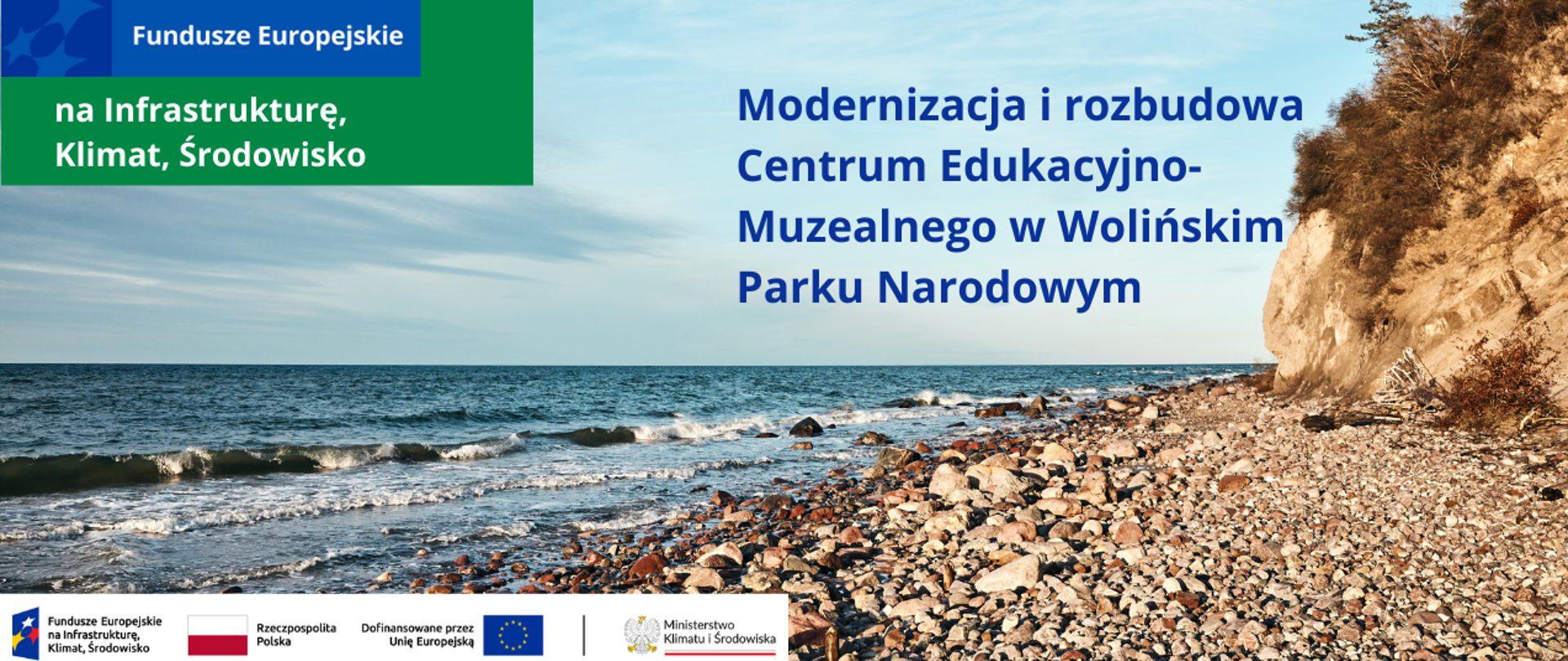Widok nadmorskiej kamienisto - pisakowej plaży w Woilńskim Parku Narodowym 