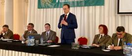 Wiceminister Edward Siarka podczas Sprawozdawczego Zjazdu Krajowego Związku Leśników Polskich w RP