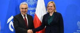 Anna Moskwa i Fatih Birol, dyrektora wykonawczego MAE