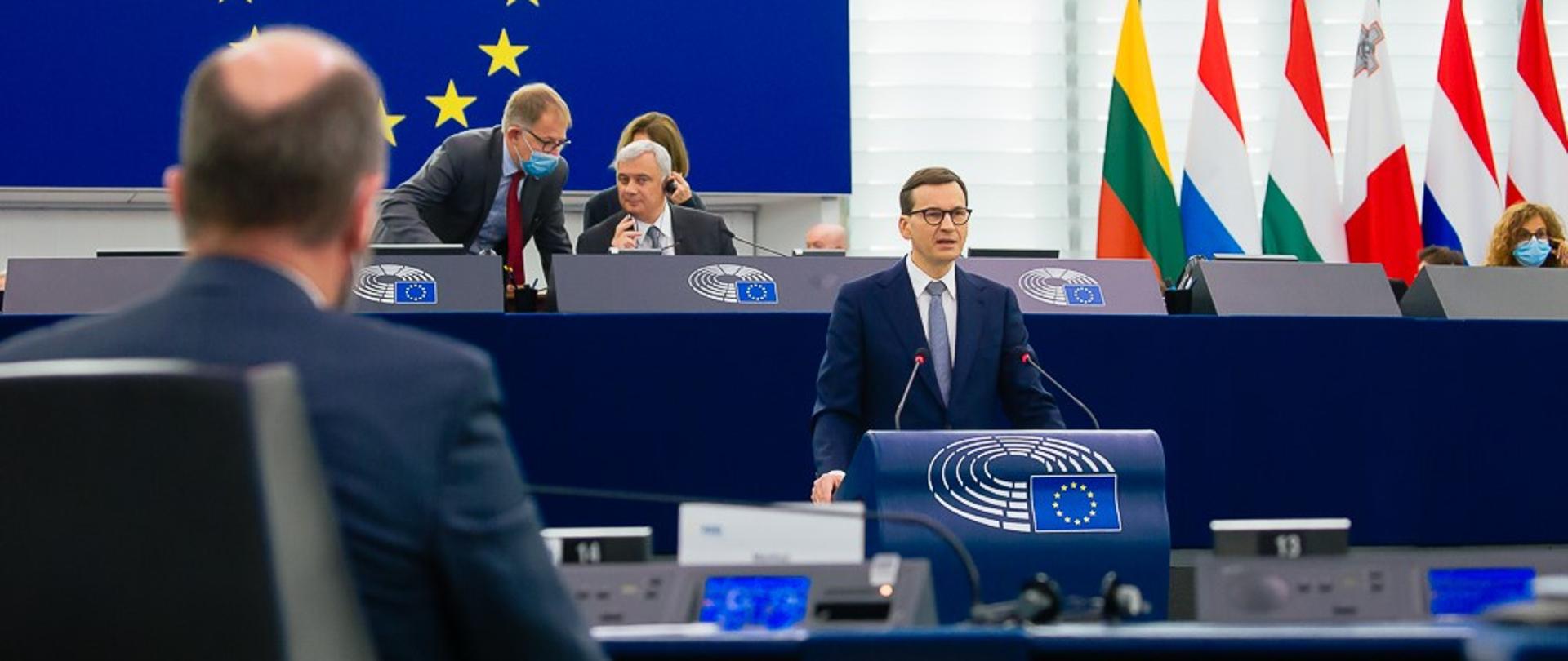 Premier w Parlamencie Europejskim.
