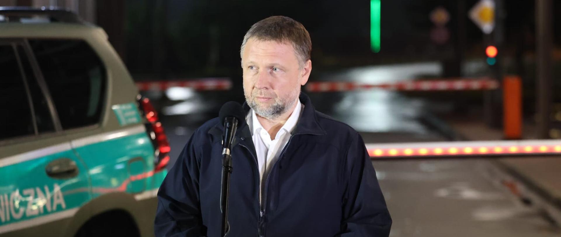 Minister Kierwiński podczas wizyty na granicy z Białorusią - Terespol
