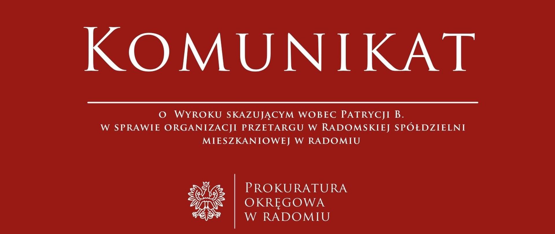 komunikat wyrok Patrycja B 