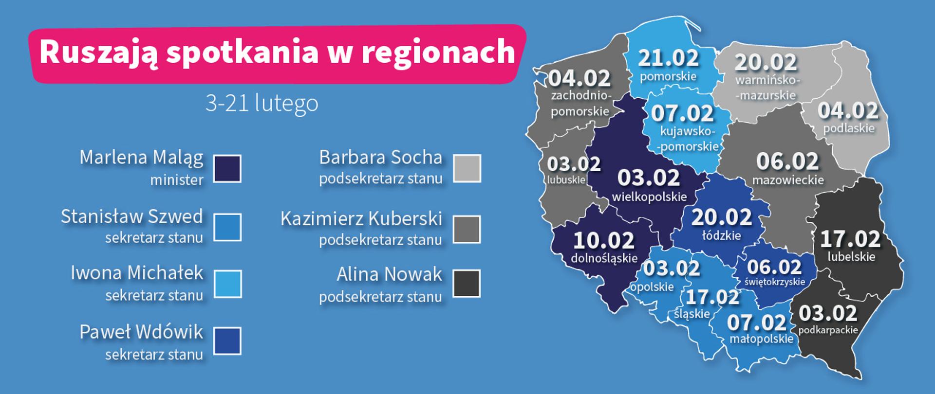 konferencje regionalne - mapa
