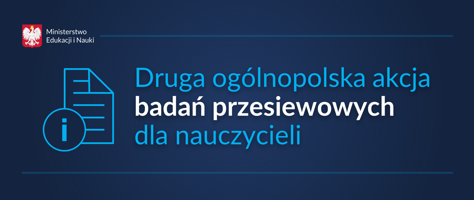 Grafika z tekstem: "Druga ogólnopolska akcja badań przesiewowych dla nauczycieli"