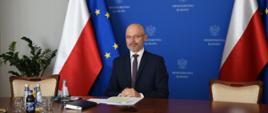 Minister klimatu Michał Kurtyka podczas webinarium pt. „Investing in the Recovery and Transition of Europe’s Coal Regions” zorganizowanego przez Bloomberg New Energy Finance