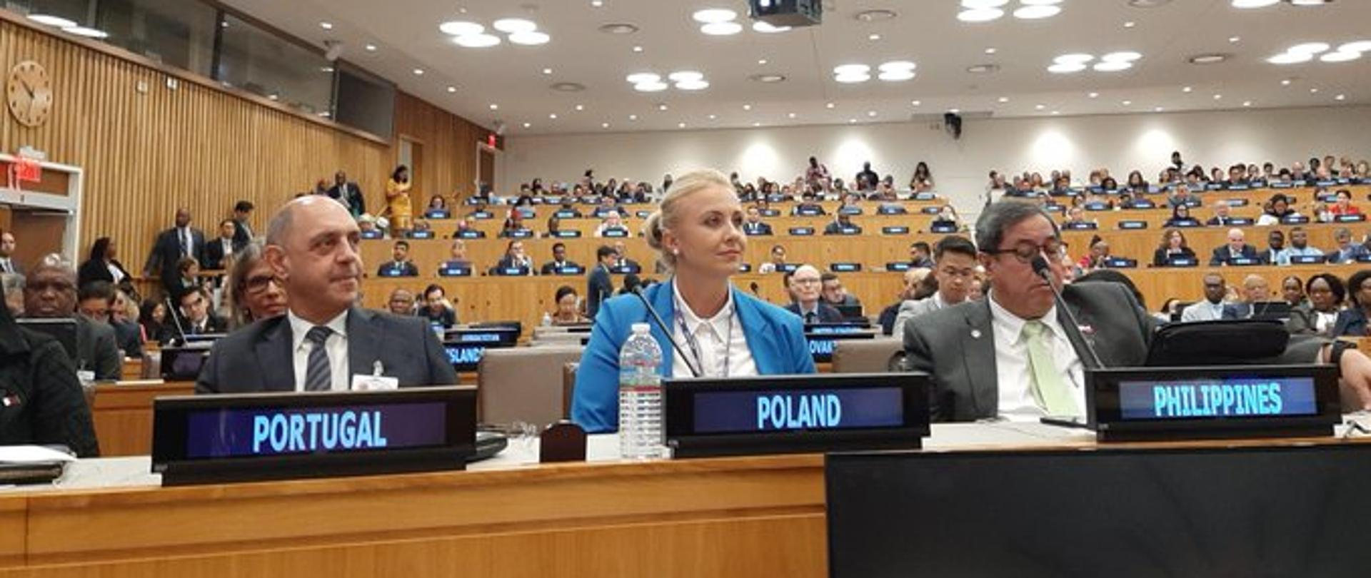 zdjęcie min. Katarzyny Sójki ze szczytu ONZ