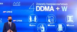 Premier podczas konferencji.