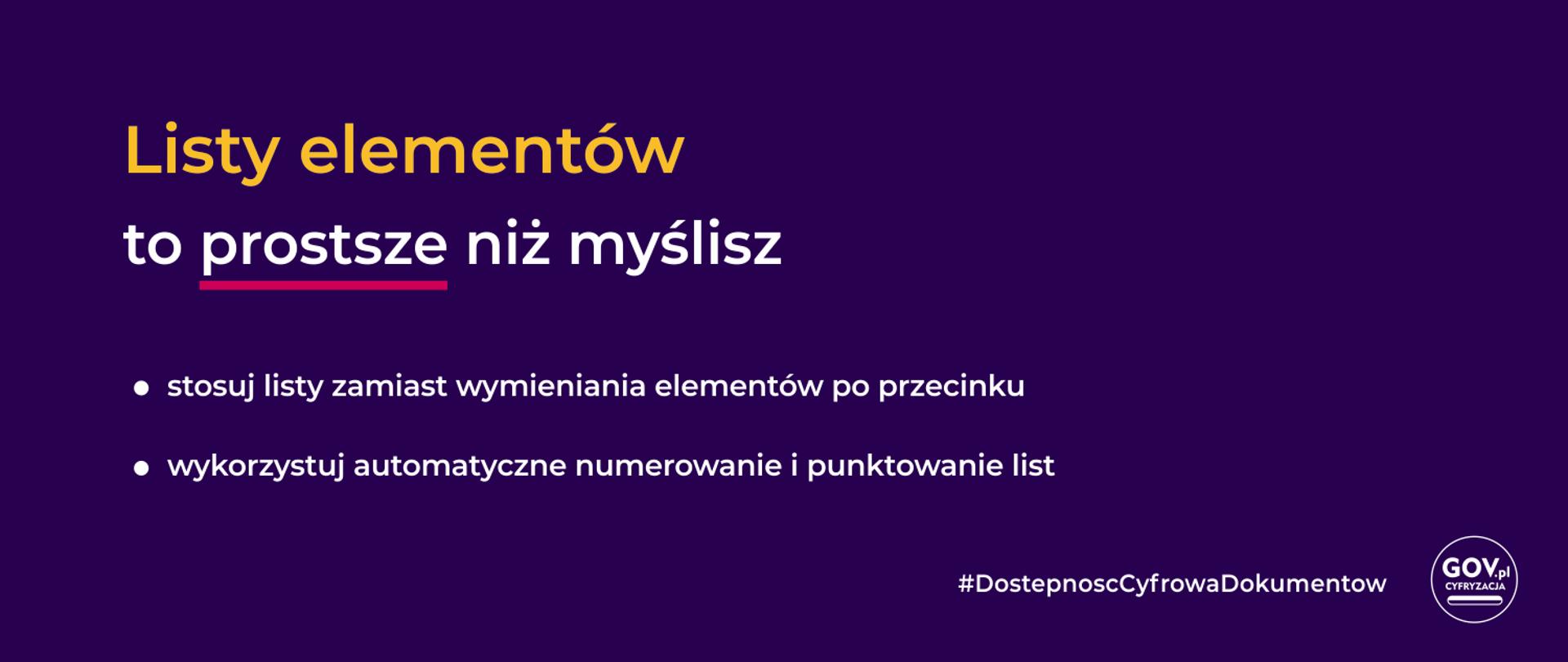 Listy elementów 