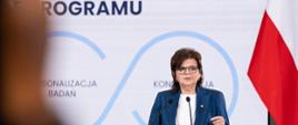 Zdjęcie z konferencji prasowej dotyczącej programu Moje Zdrowie – minister zdrowia Izabela Leszczyna.