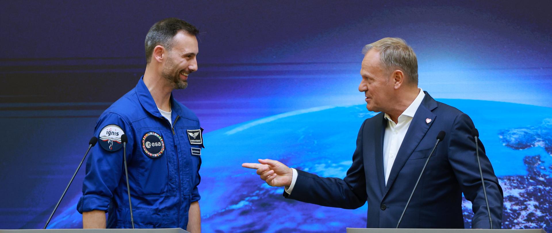 Sławosz Uznański-Wiśniewski i Premier Donald Tusk