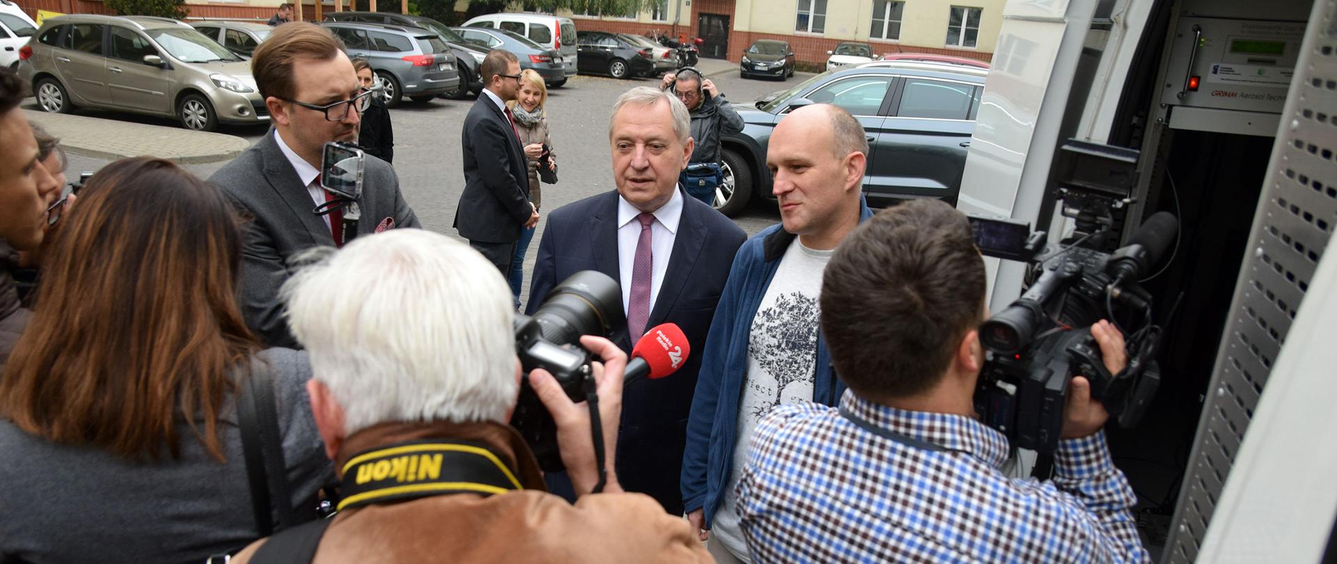 Konferencja prasowa ministra środowiska Henryka Kowalczyka dot. wsparcia Litwy w monitoringu zanieczyszczenia powietrza