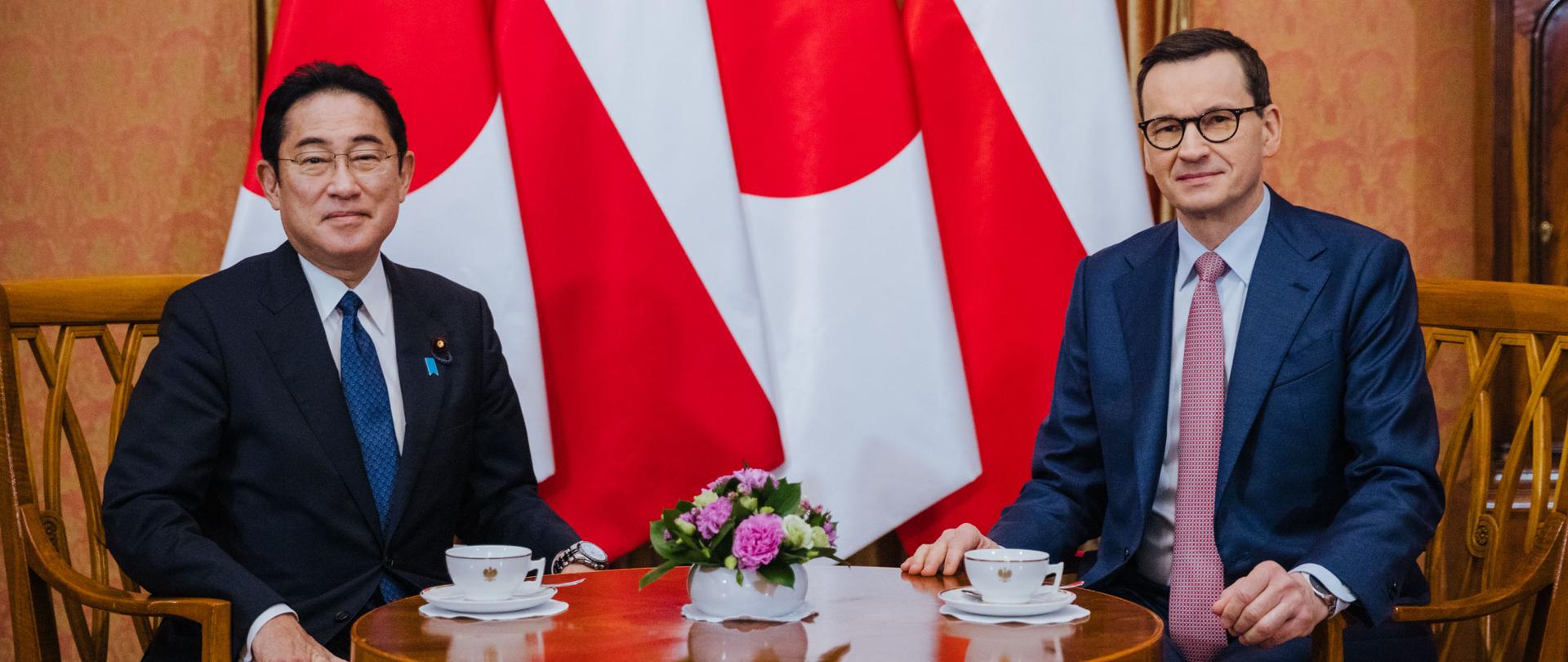 Spotkanie premierów Polski i Japonii.