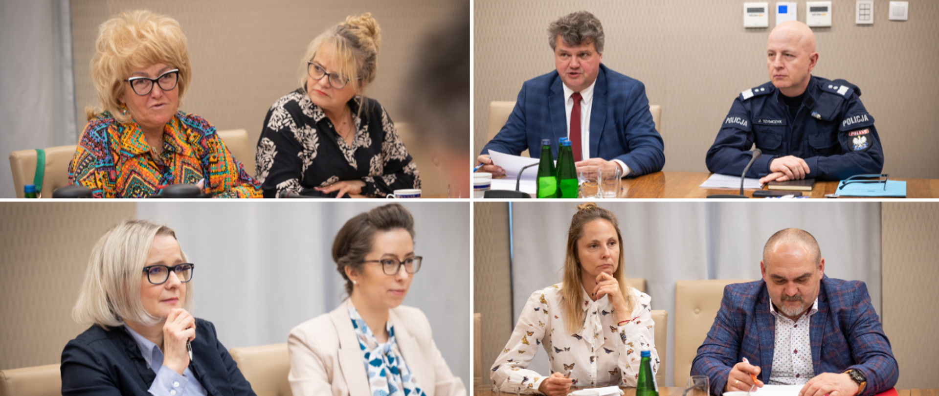 Na zdjęciu przedstawiciele związków zawodowych oraz wiceminister Maciej Wąsik i komendant główny Policji
