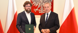 Nowy Prezes Zarządu NFOŚiGW Piotr Woźny i minister Środowiska Henryk Kowalczyk