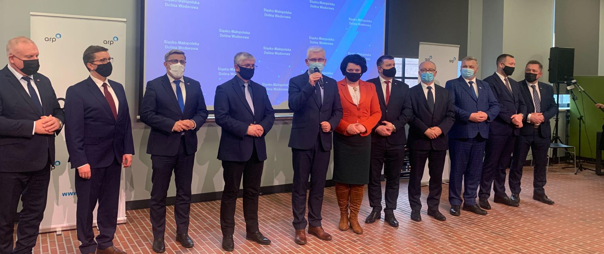 Wiceminister klimatu i środowiska Ireneusz Zyska na uroczystości powołania Śląsko-Małopolskiej Doliny Wodorowej