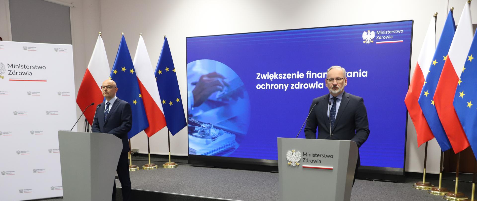 minister Adam Niedzielski i prezes NFZ Filip Nowak