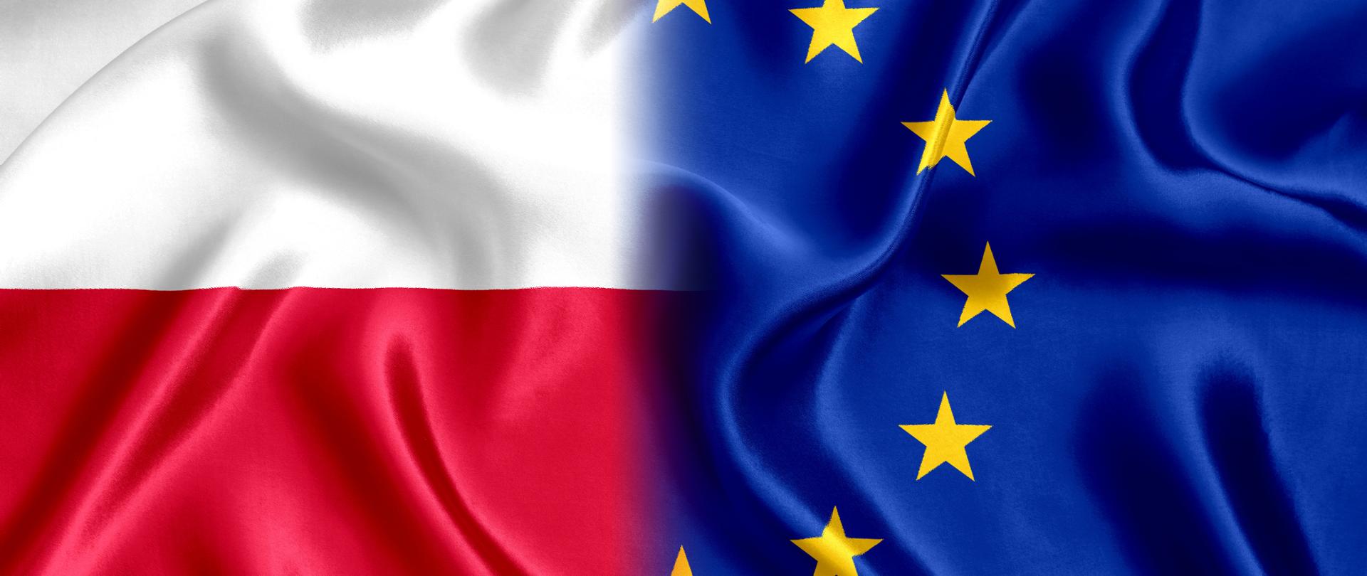 Flaga Polski i UE