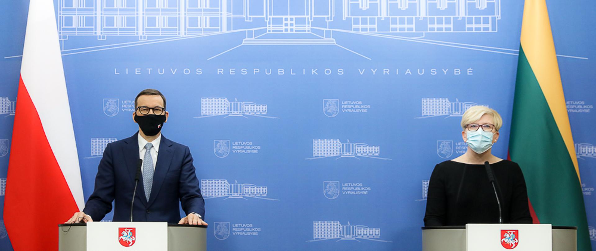 Konferencja prasowa premiera Mateusza Morawieckiego i litewskiej premier Ingridy Šimonytė.