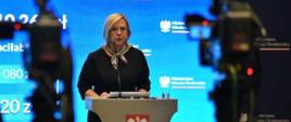 Szefowa resortu klimatu i środowiska Anna Moskwa podczas konferencji prasowej