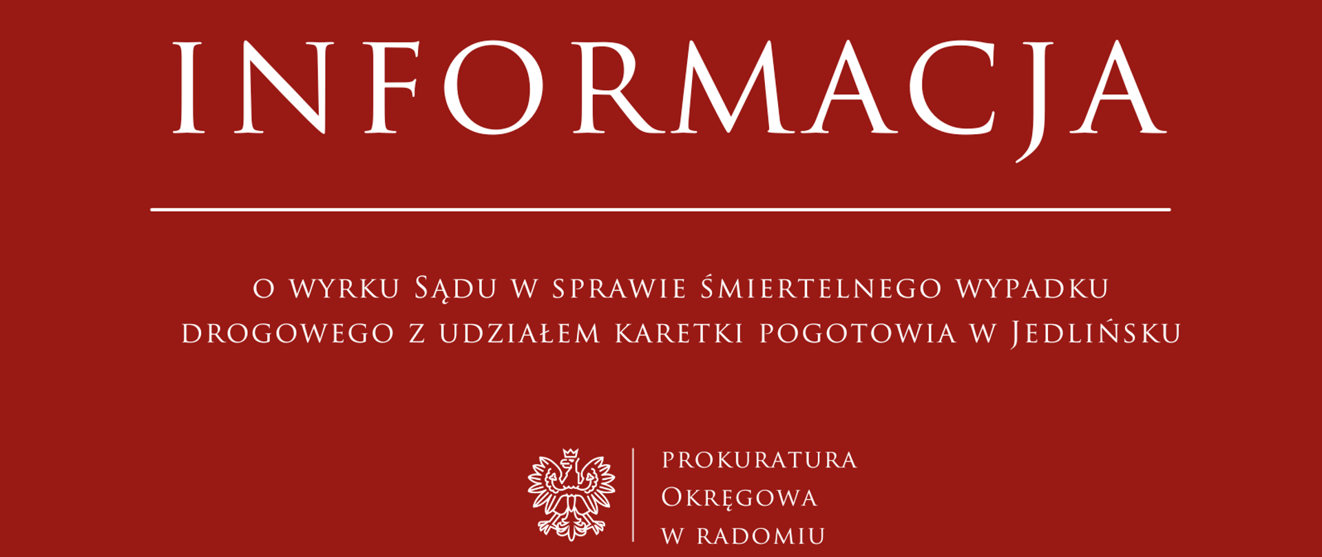 Wyrok karetka Jedlińsk