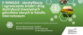 grafika NFOŚiGW dot. projektu E-INWAZJE finansowanego ze środków Programu Środowisko Energia i Zmiany Klimatu MF EOG