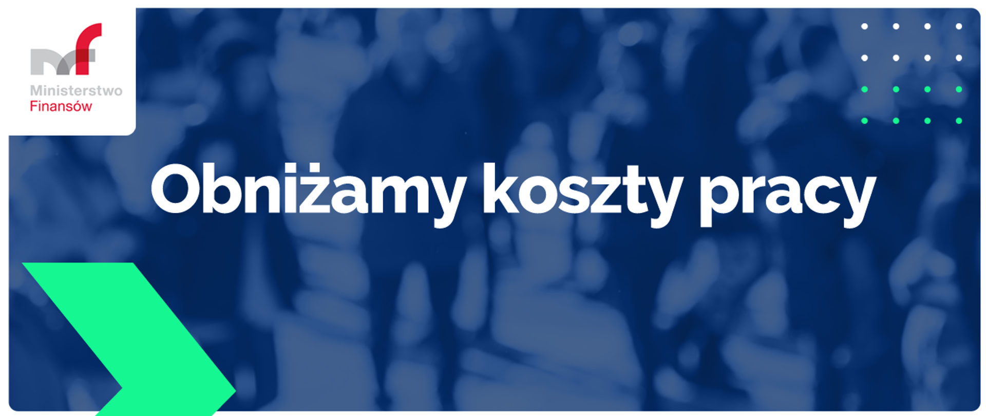 Grafika z napisem Obniżamy koszty pracy
