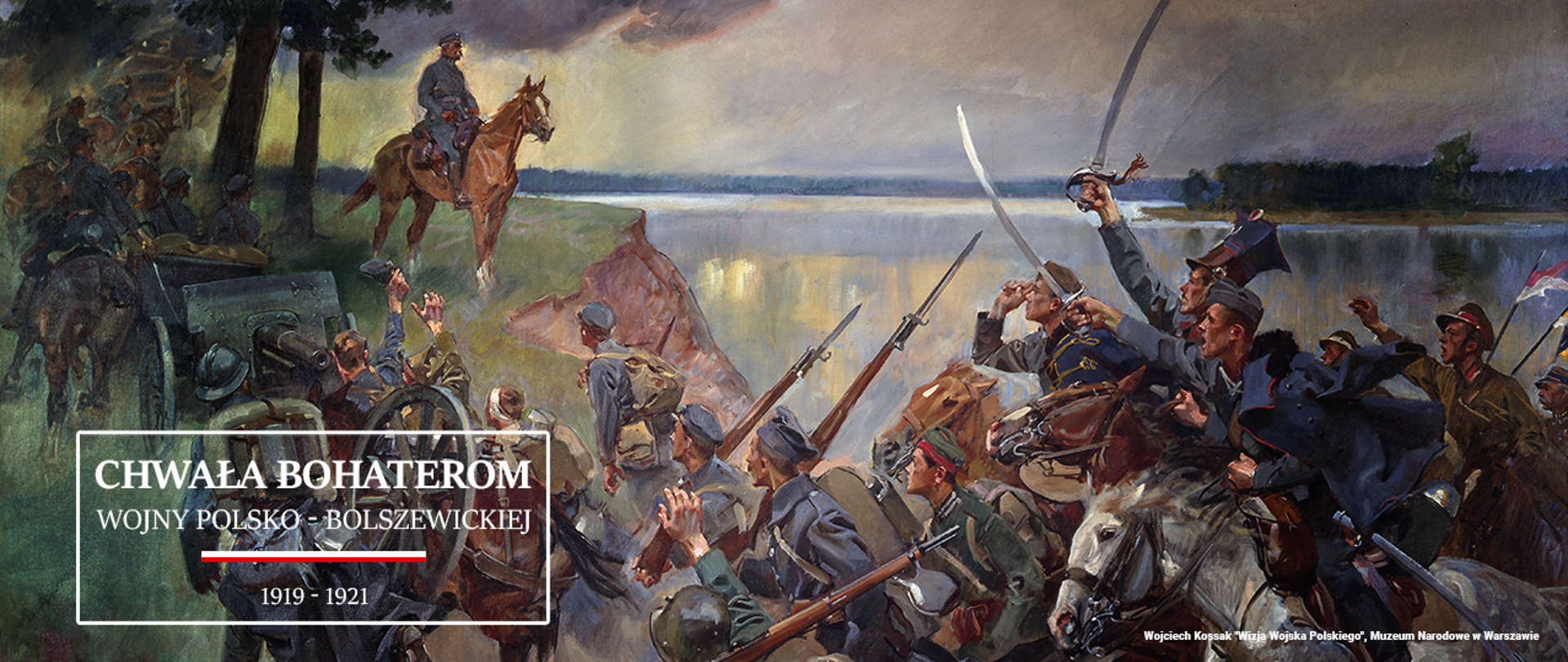 Grafika okazjonalna upamiętniająca bohaterów wojny polsko-bolszewickiej. Tło stanowi obraz Wojciecha Kossaka „Wizja Wojska Polskiego” ze zbiorów Muzeum Narodowego w Warszawie. W lewym dolnym rogu napis: „Chwała bohaterom wojny polsko-bolszewickiej 1919-1921”.