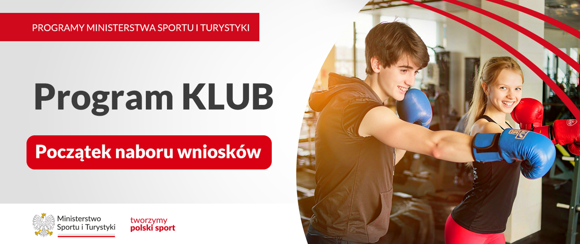 Grafika z dużym napisem: Program KLUB. Początek naboru wniosków.