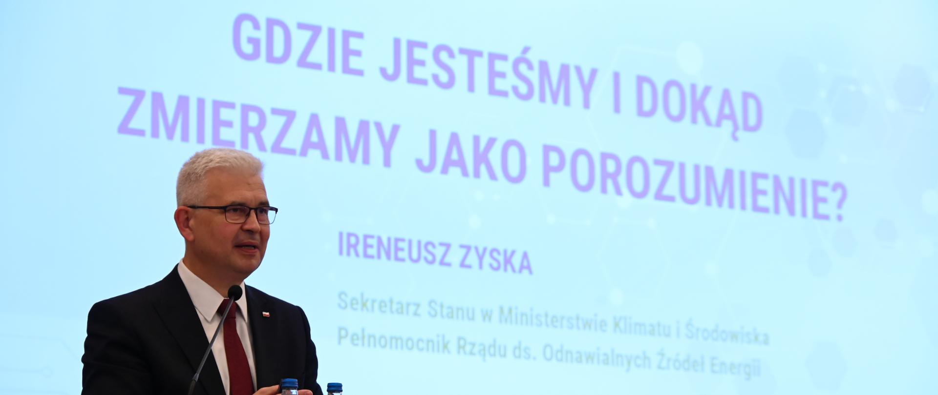 Wiceminister Ireneusz Zyska w trakcie Konferencji Stron Porozumienia sektorowego na rzecz rozwoju gospodarki wodorowej