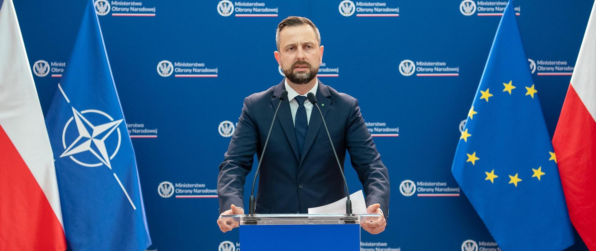 6 czerwca 2024 r. odbyła się konferencja prasowa wicepremiera - ministra obrony narodowej Władysława Kosiniaka-Kamysza. Fot. Maciej Nędzyński/CO MON