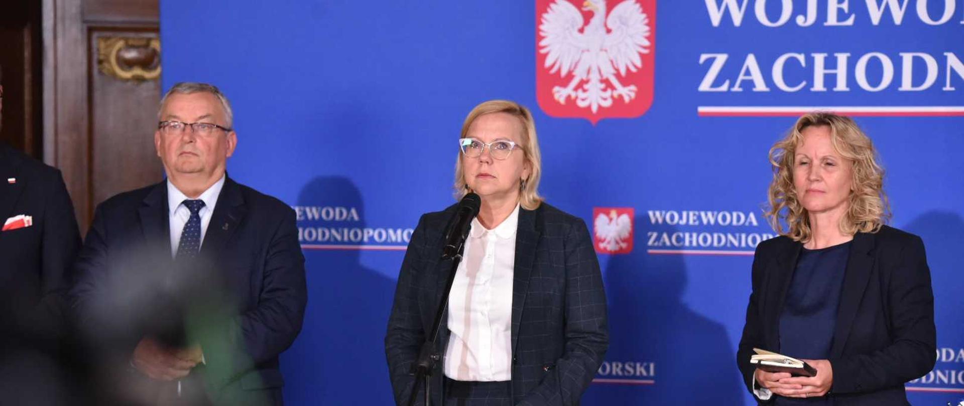 Minister Anna Moskwa podczas konferencji prasowej